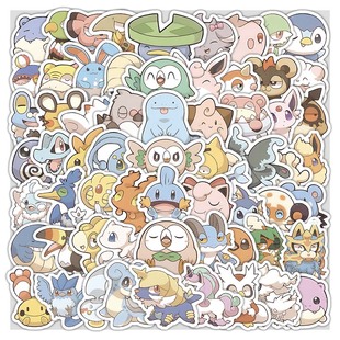 210张Q版宝可梦卡牌贴纸宠物小精灵传说神奇宝贝装饰手机壳贴画