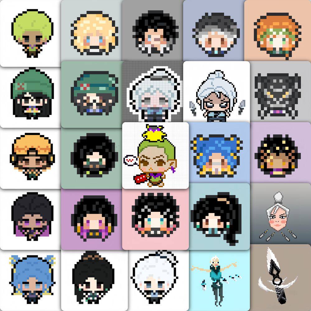 177张新款无畏契约像素贴纸可爱奶妈捷风慕蝶皮蛋等装饰防水贴画