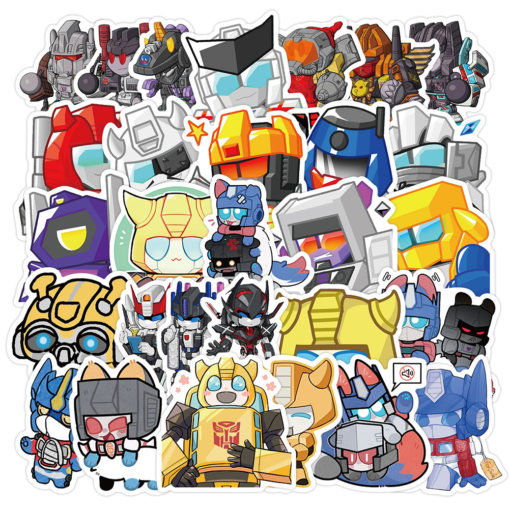 180张Q版变形金刚贴纸擎天柱大黄蜂威震天汽车人周边装饰防水贴画