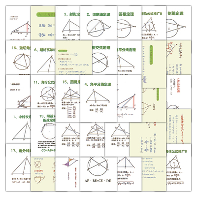 初中数学定理总结贴纸解题技巧