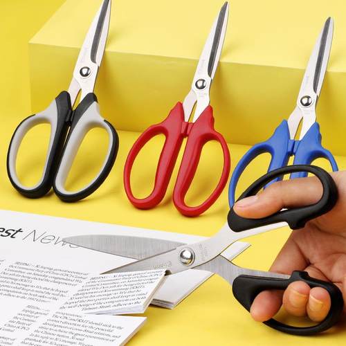 创易办公用品学生文具不锈钢手工剪刀儿童安全塑料手柄小剪子