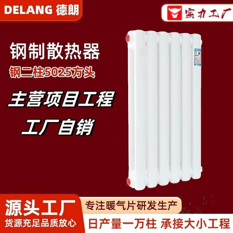 暖气片钢制二柱型GZTF5025/GZTY5025散热器厂家方头工业级
