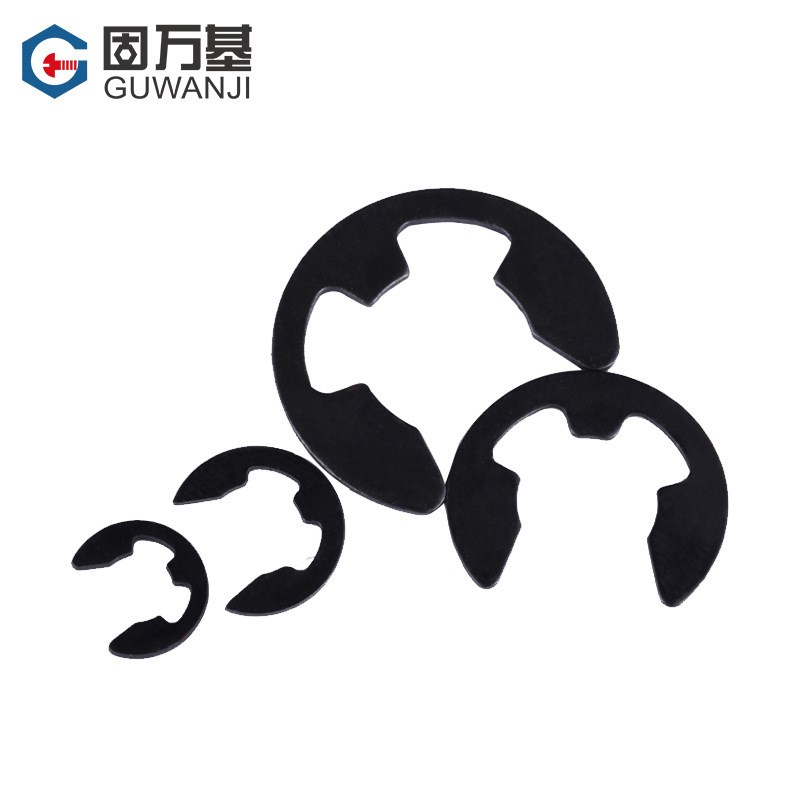 铁黑E型开口卡簧 卡环e形轴承卡扣轴用挡圈M1.5M2M3M4M6M8M10-M12