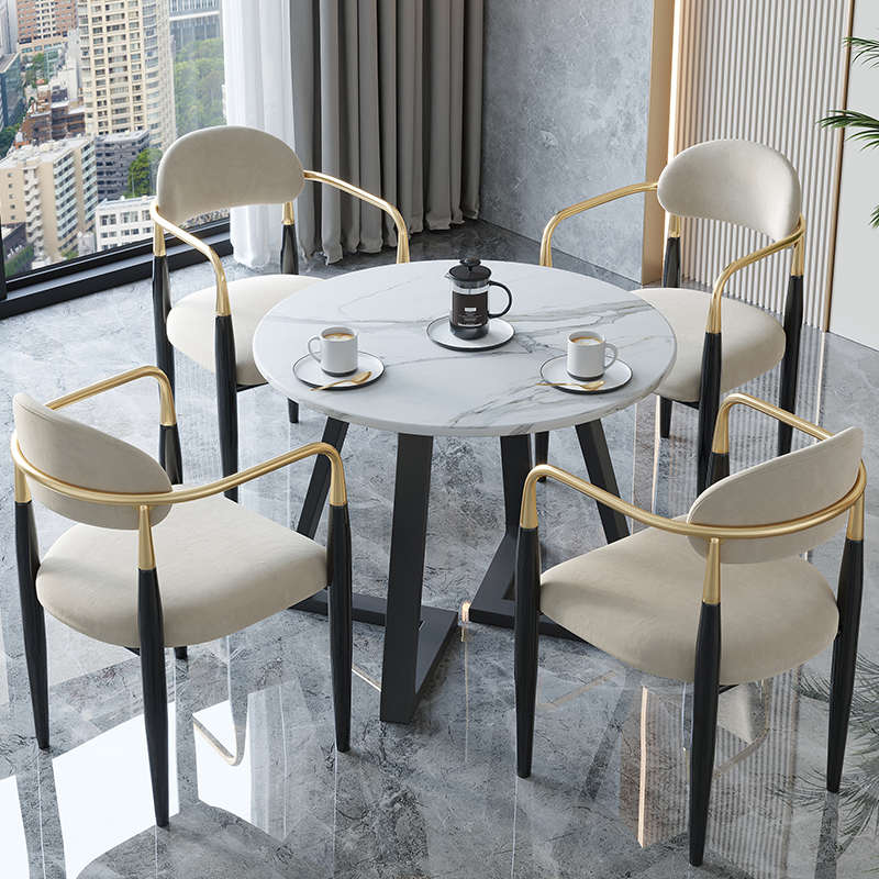 轻奢现代简约售楼处部休闲谈判一桌四椅会客接待洽谈桌椅组合套装