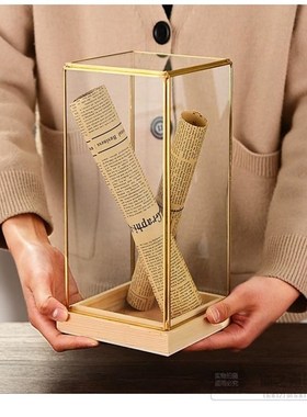 几何花房玻璃罩古董透明防尘罩书房客厅展示罩书卷手模玻璃罩摆件