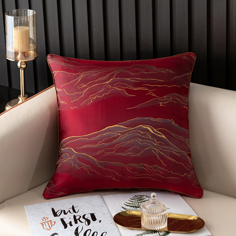 红色中国风大号靠垫客厅实t木沙发大抱枕套55x55含芯中式靠枕大气