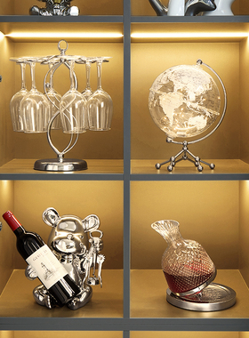 轻奢高档红酒架酒l柜装饰品摆件现代高级感客厅电视餐柜家居摆设