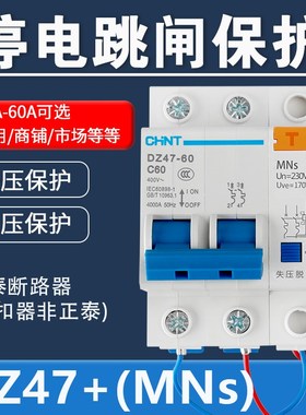 失压欠压脱扣器 断路器停电跳闸保护 MNIs 220V商铺店面市场家用