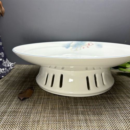 酒店餐具干锅蜡烛保温加热圆形汤盘陶瓷热菜盘家用明炉大盘鸡盘用