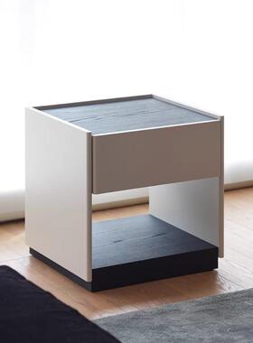 coconordic|rina瑞纳北欧简洁现代哑光黑色原木色可选卧室床头柜