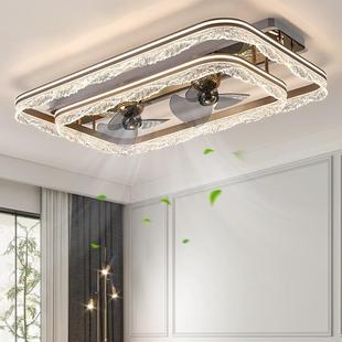 客厅风扇灯现代轻奢大厅吸顶主灯带风扇一体家用卧室房间全屋灯具