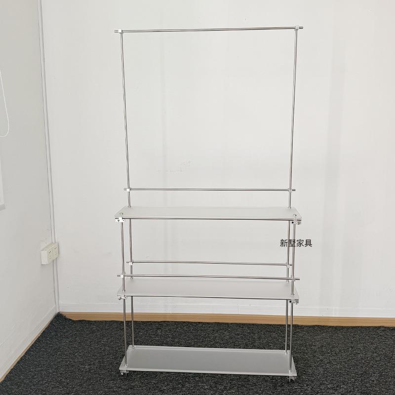 设计师款创意光轴不锈钢落地多层展示架亚克力置物架家用陈列架子