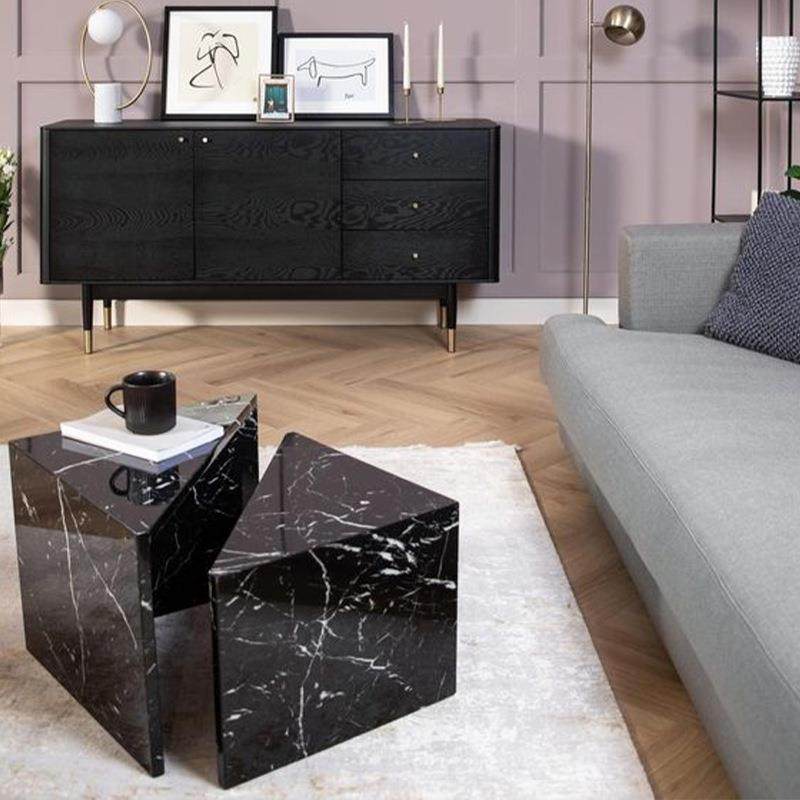 意式极简轻奢天然大理石餐桌台面茶几家用客厅酒店别墅饭台边几台