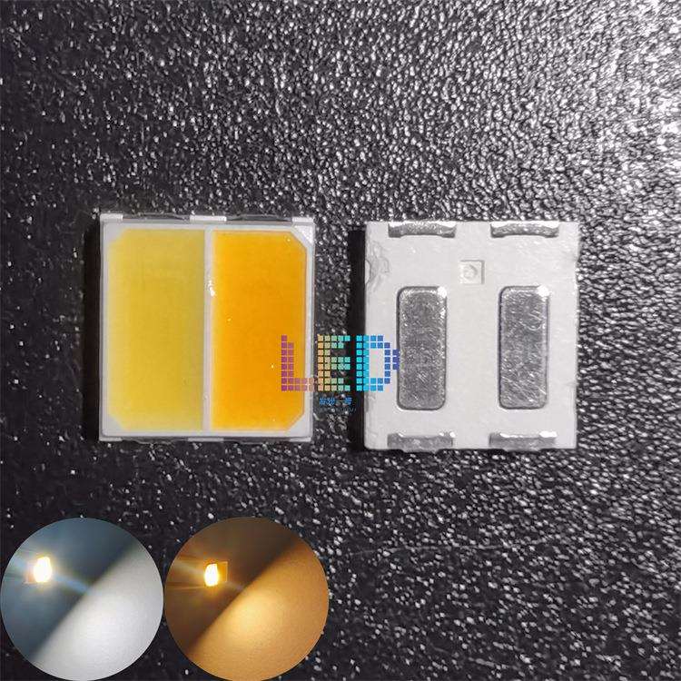 5050暖白正白双色2瓦3V单边1W5054大功率97Ra高显值LED发光灯珠