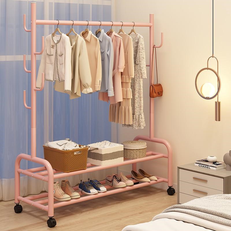 简易晾衣架落地折叠阳台晒衣服架子家用卧室家用晾衣杆折叠挂衣架