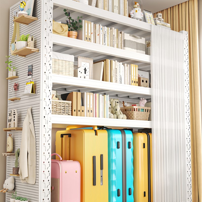 家用货架置物架带防尘帘多层可调C节储物架客厅阳台多功能收纳架
