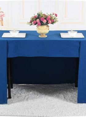 高档墨绿色台呢双层复合会议室桌布会议台裙会议台布桌套