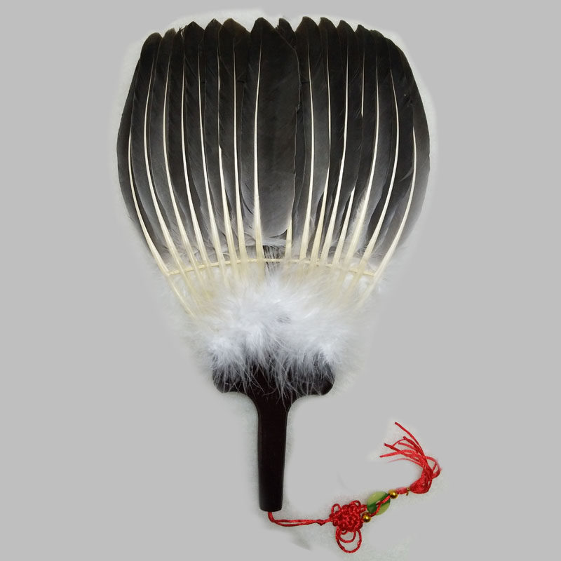 复古鹅毛扇孔明扇羽毛扇子诸葛亮扇子羽扇工艺扇礼品扇道具扇子演