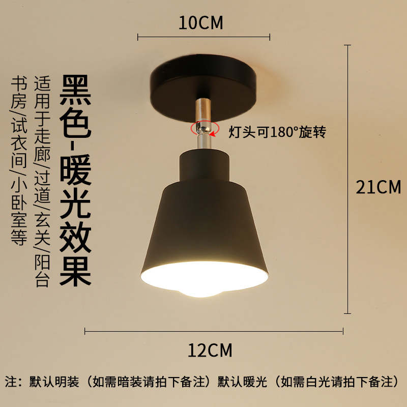 射灯LED灯泡天花灯北欧背景墙灯过道走廊灯简约工业试衣间吸顶灯