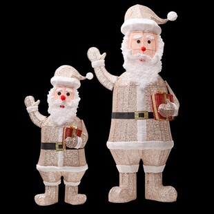 圣诞节场景装饰品圣诞铁艺老人雪人造型摆件酒店橱窗布置公仔美陈