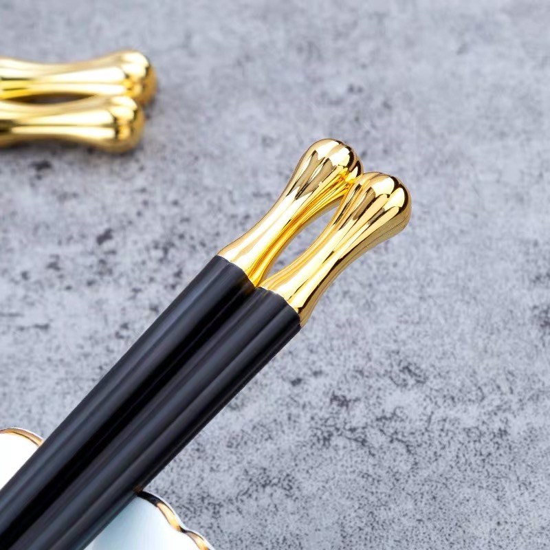 康普诗高端合金耐高温钛金轻奢风防潮防滑防霉筷子家用家庭高档