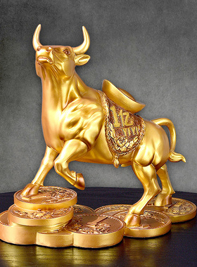 牛摆件工艺品招财摆件牛客厅办公室摆件桌面摆件金牛运势牛装饰品