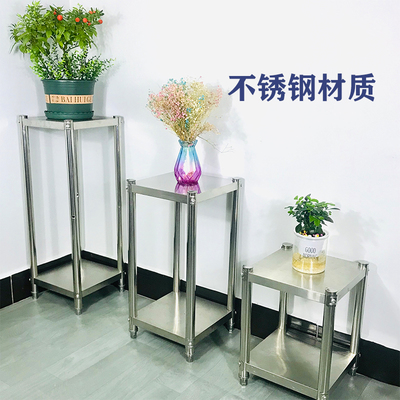 带轮不锈钢花架阳台室外多层花盆架带轮子客厅小鱼缸水桶架可移动