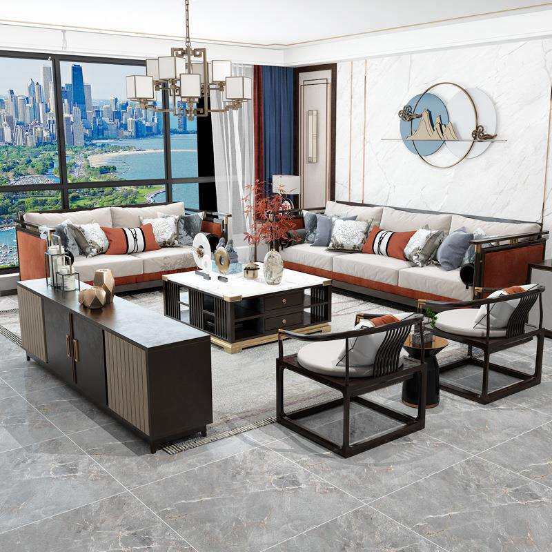 新中式现代简约轻奢实木沙发大小户型客厅木质禅意别墅家具