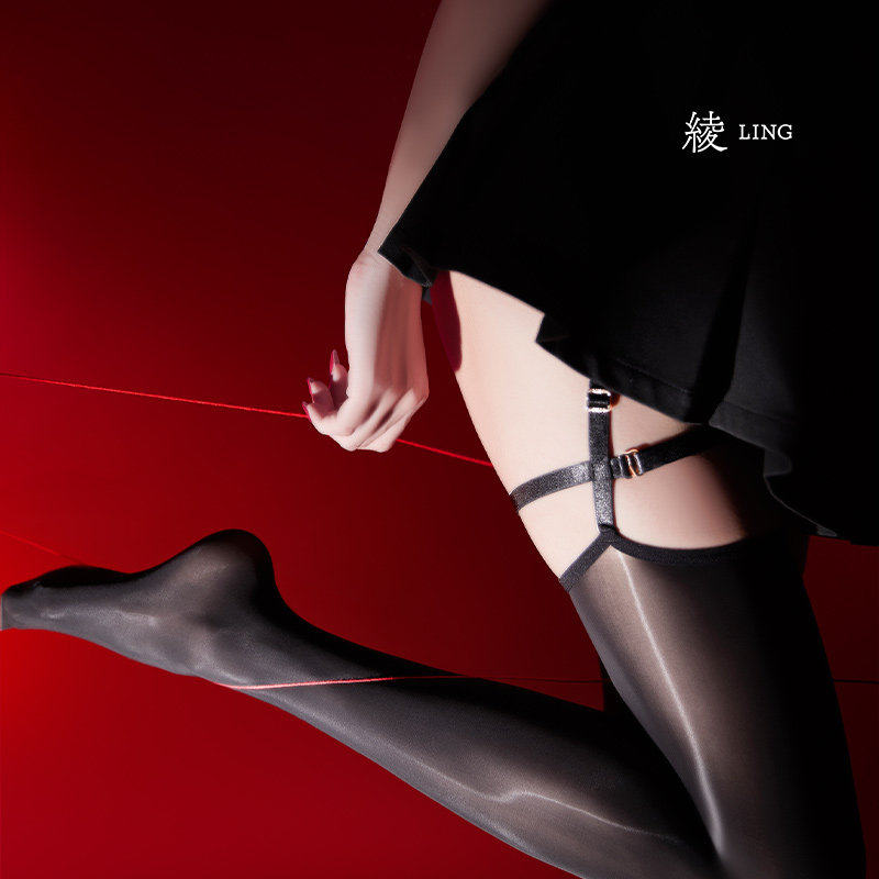 绫-新品「缚」凝脂?10D显瘦黑丝高筒过膝腿环捆绑一体吊带袜女,女士内衣/男士内衣/家居服,连裤袜/打底袜,淘宝优惠券,粉丝福利购,淘宝优惠卷