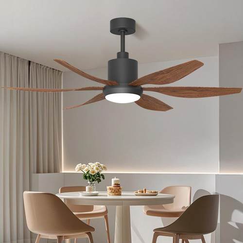 2025跨境新款插叶三色调光智能风扇大风量高亮低噪吊扇灯电扇照明