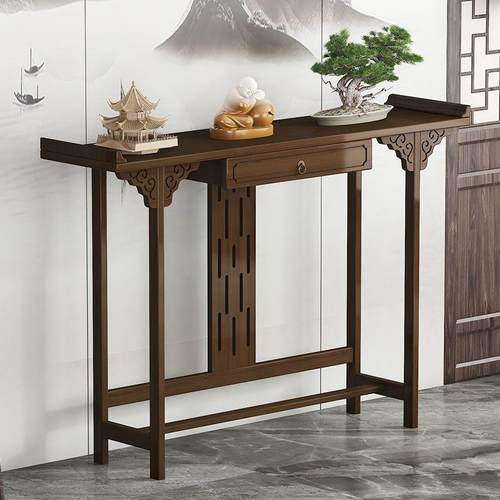 实木玄关台玄关供桌禅意现代简约客厅长条条案端景台玄关柜窄款