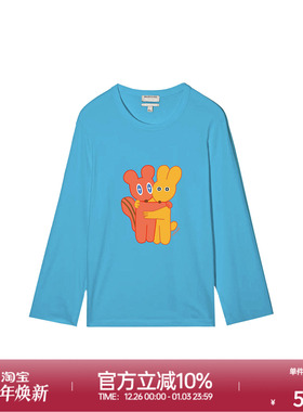 ROLLCALL25早秋新款白色拥抱熊短袖圆领T恤休闲宽松印花上衣