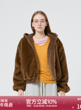 ROLLCALL 25秋冬新款复古灯芯绒撞色连帽卫衣开衫外套