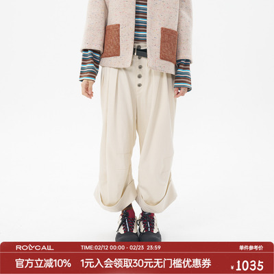 ROLLCALL工装裤卷边新款白色