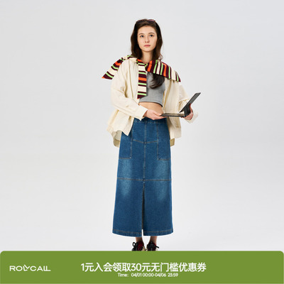 rollcall蓝色牛仔半裙