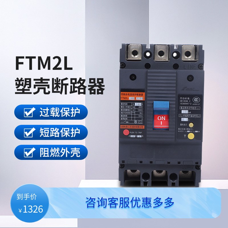 法泰FTM2L-250H 断路器总开家用空气开关电闸工业用漏电保护器