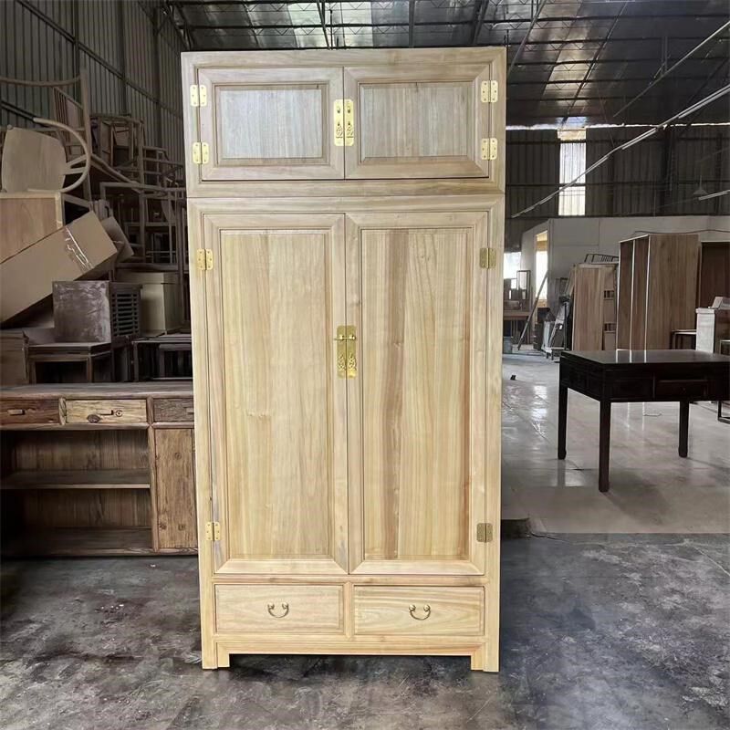 中式香樟木衣柜全樟木顶箱柜原木衣橱家用卧室大容量防虫蛀挂衣柜
