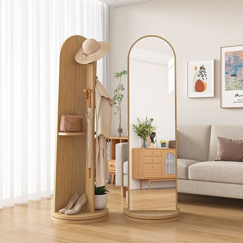 旋转全身镜家用卧室全身镜落地镜异形立体可移动全身镜衣帽架镜子