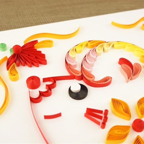 DIY亲子手工小学幼儿园作业鼠年新年新春迎春衍纸材料包套装