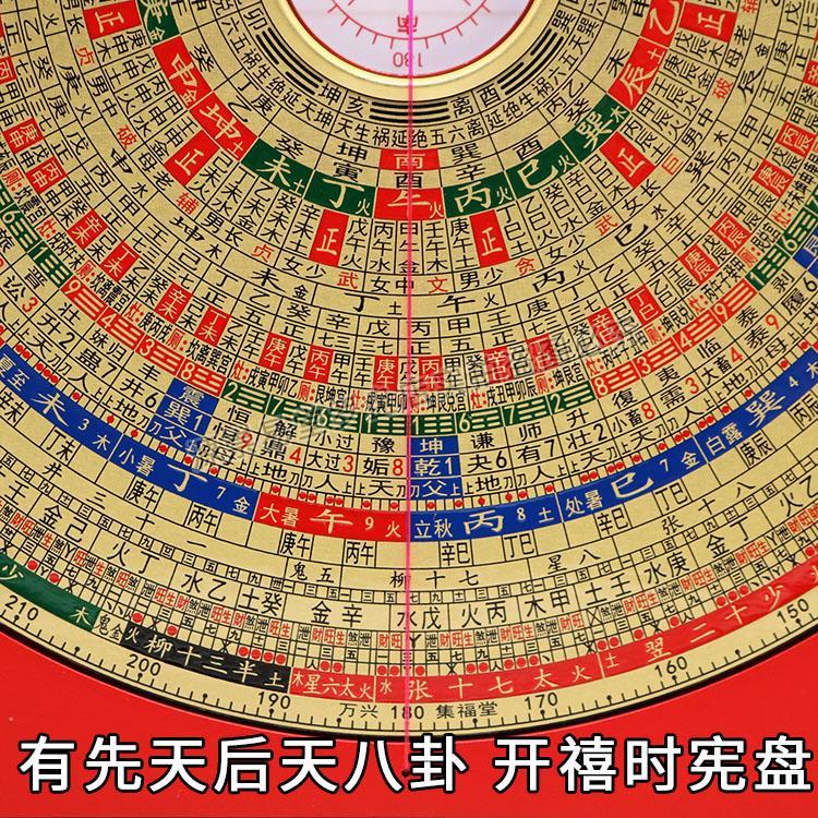 万兴集福堂先天后天八卦罗盘高精度专业初学8寸三元三合综合罗盘
