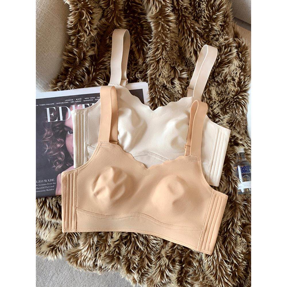 无痕内衣女大胸显小显瘦全罩杯缩胸无钢圈薄收副乳防下垂大尺码内