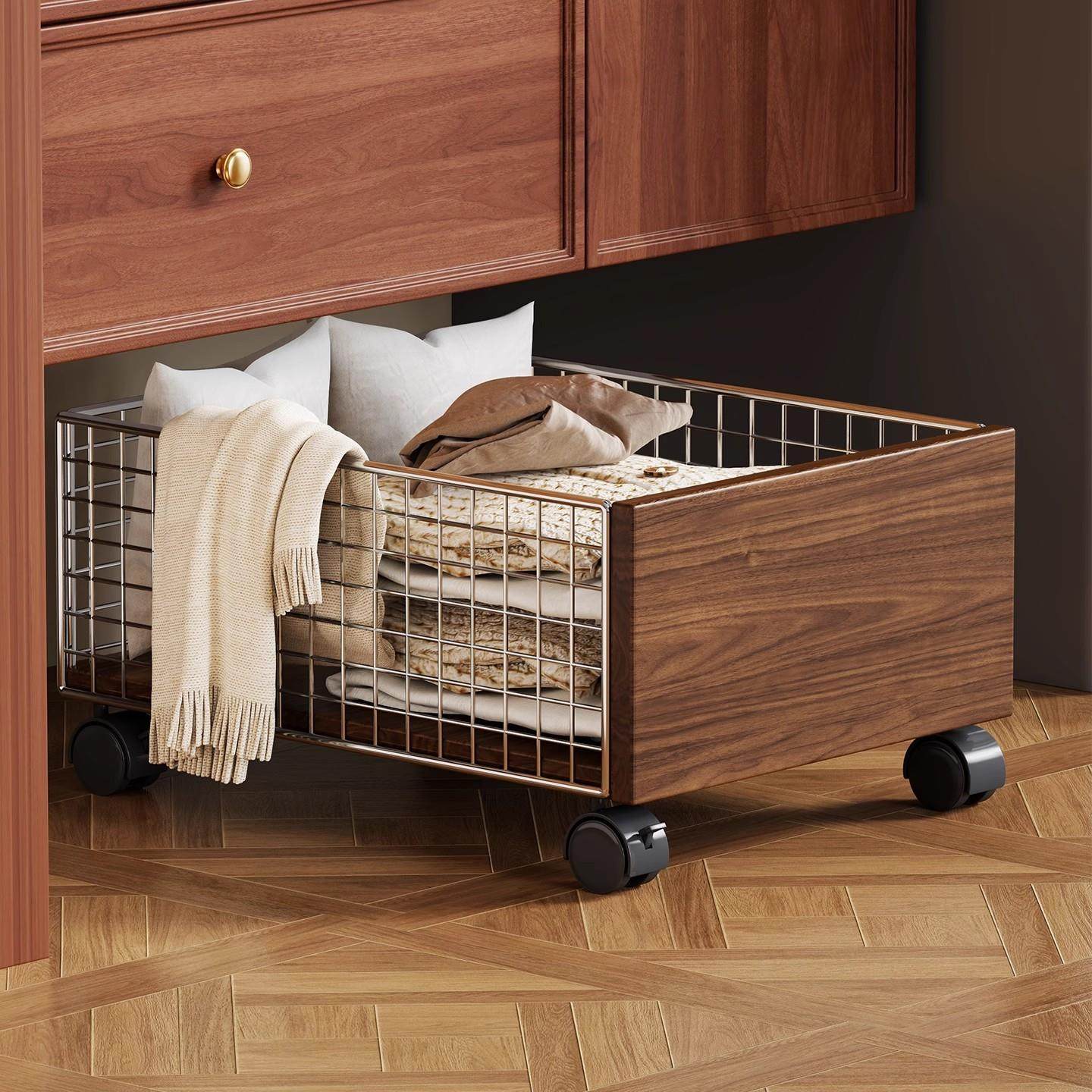 洗漱台下脏衣服篓收纳筐浴室洗手台置物架可移动卫生间洗衣液水槽