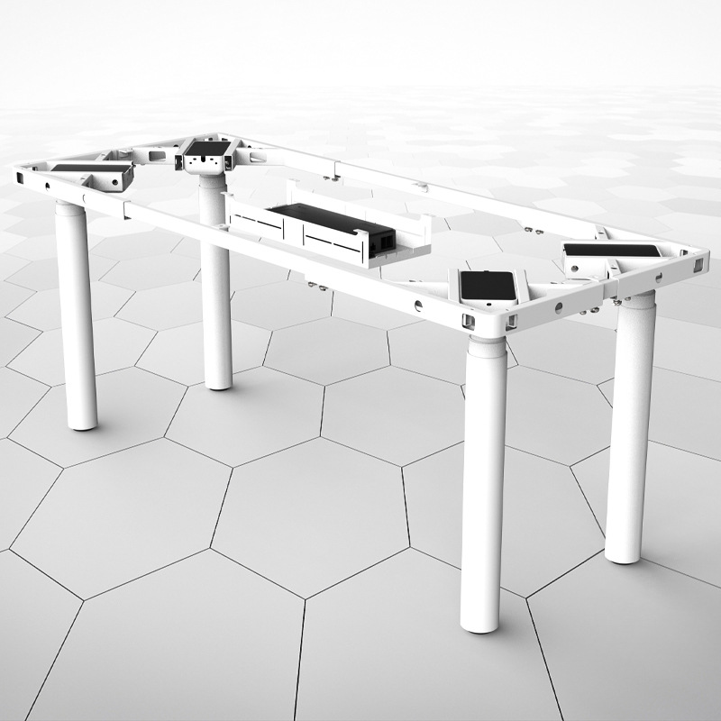 伟博德美 F4Y电动升降桌架四电机四桌腿实木大班桌架大承重岩板实