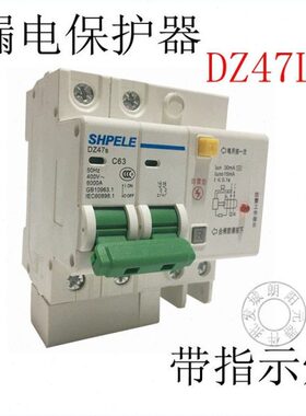 32漏电防雷A漏保Z4断路器DEL带 保护器指示灯2P-63A空气开关漏电7