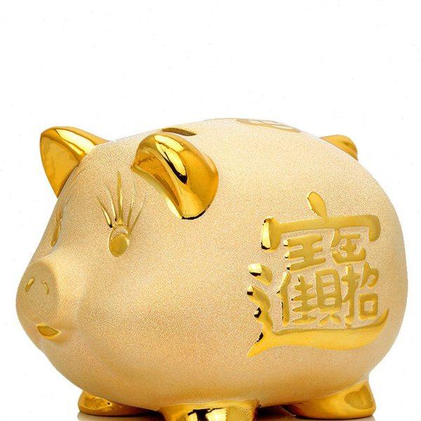 陶瓷超大号小号招财金猪存钱罐创意摆件儿童可取和只进不出储蓄罐