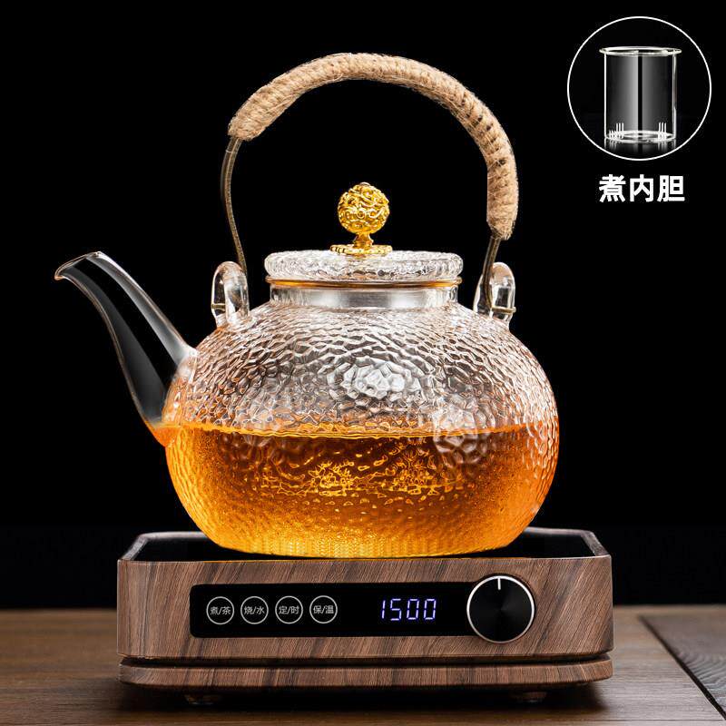 玻璃提梁壶白茶泡茶养生壶烧水花茶壶泡茶器煮茶套装加厚耐高温