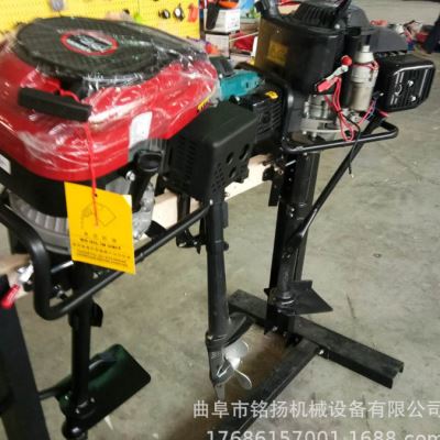 两冲程汽油电启动螺旋桨 汽油弯杆挂机 铁渔船立式船外机