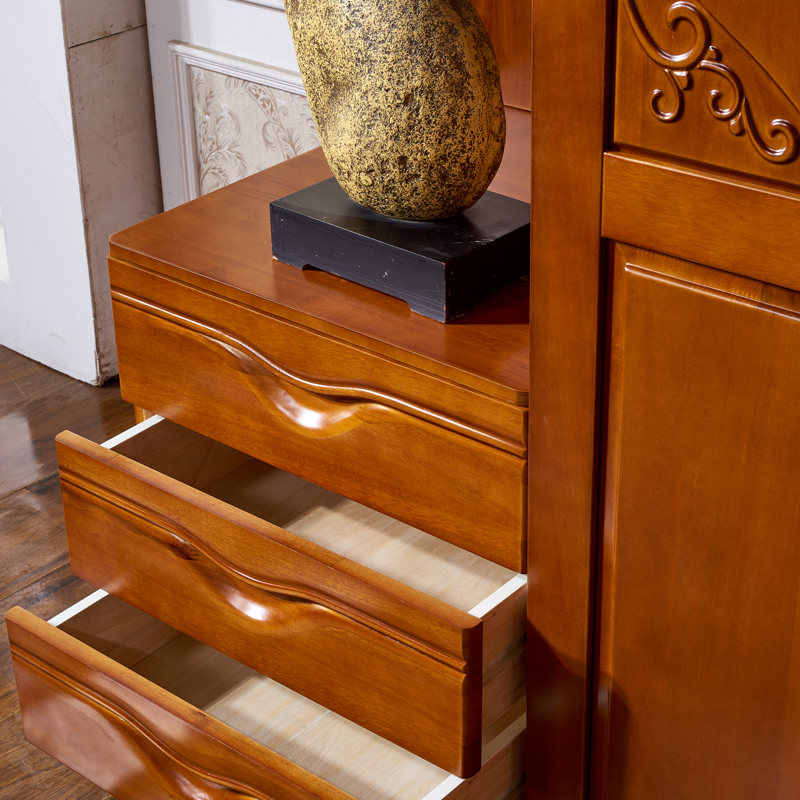 香樟木实木衣柜家用组装3 4 5 6门转角衣柜主卧室家具整体大衣橱