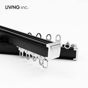 inc.窗帘加厚轨道飘窗阳台滑道导轨单双顶可弯曲铝合金轨 LIVING