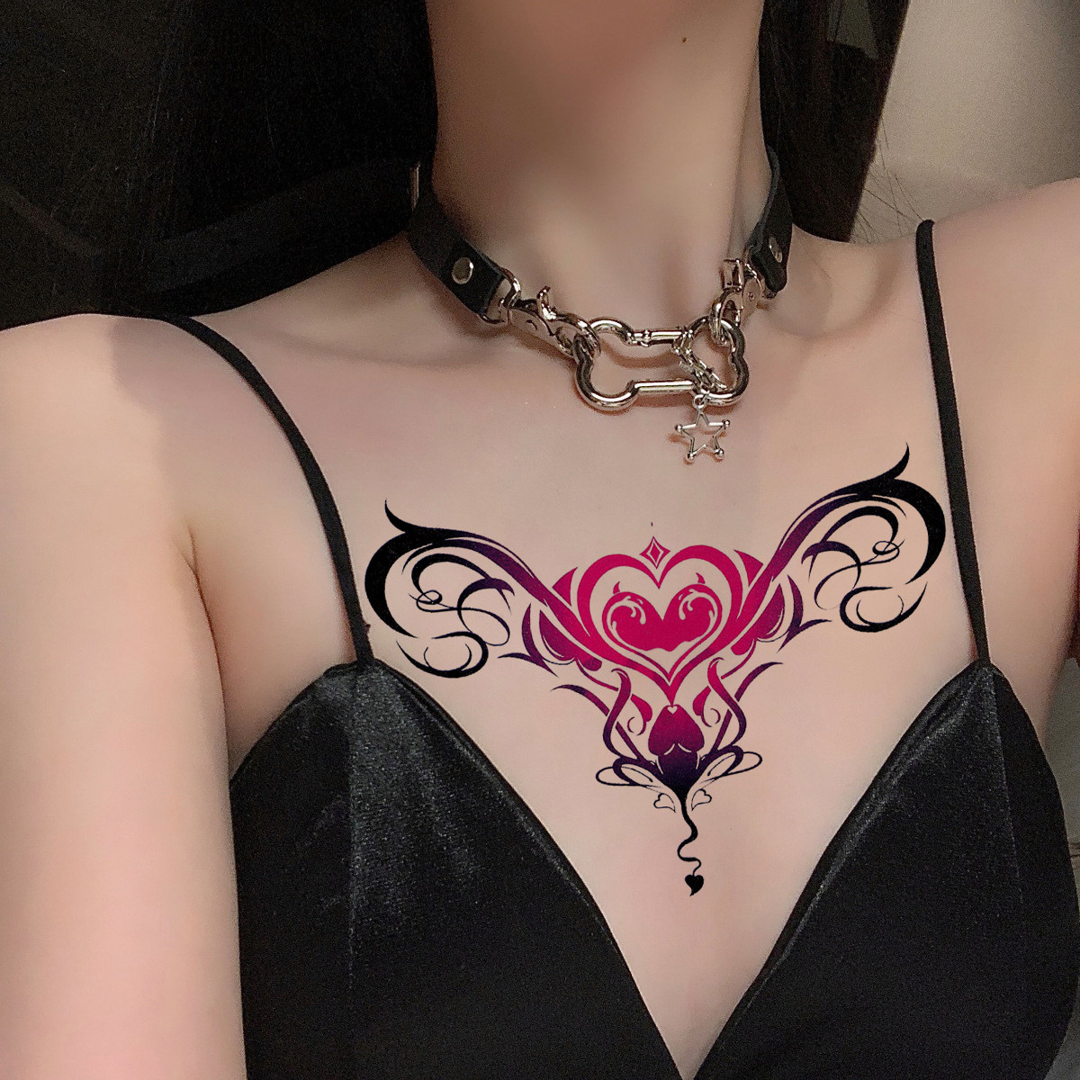 魅魔纹乳贴纹身贴女士性感媚魔夫妻小腹私处一次性趣味情感贴纸sm